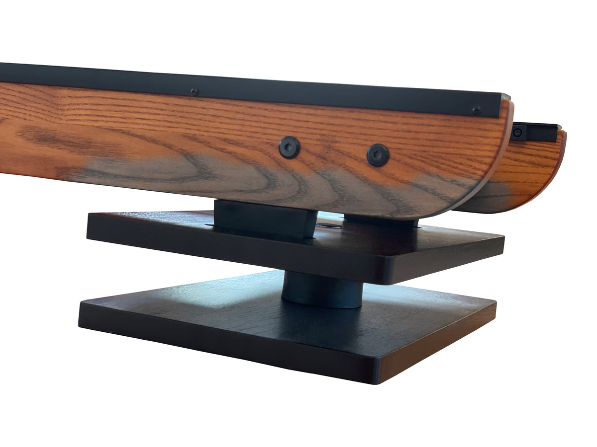 FlowRow Board für Fluid Rower – Detail: Rad und Fuss auf dem Board
