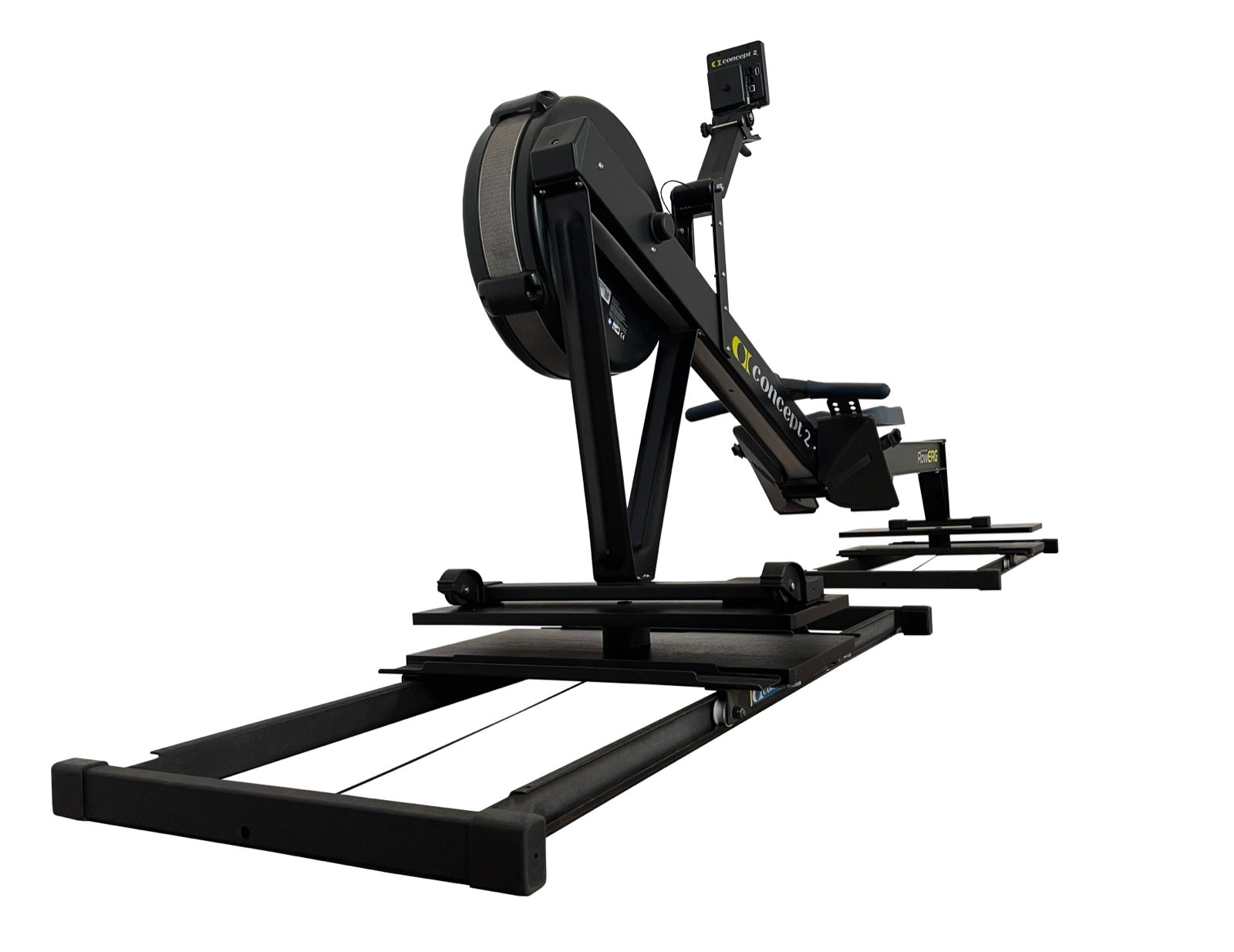 Concept2 RowErg on Concept2 Slides with FlowRow Board